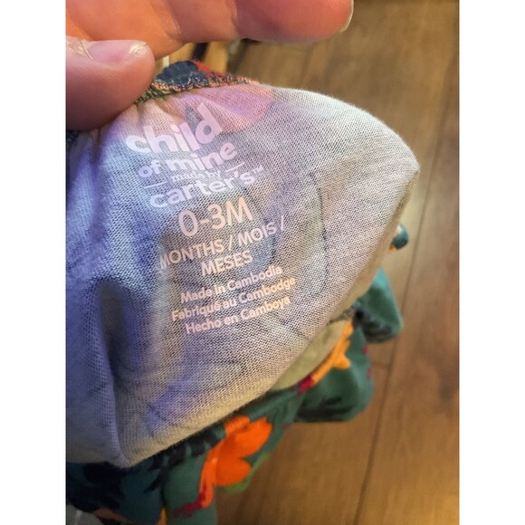 child of mine 0-3 months 2 piece shirt dress set teal green nwt - Picture 3 of 4